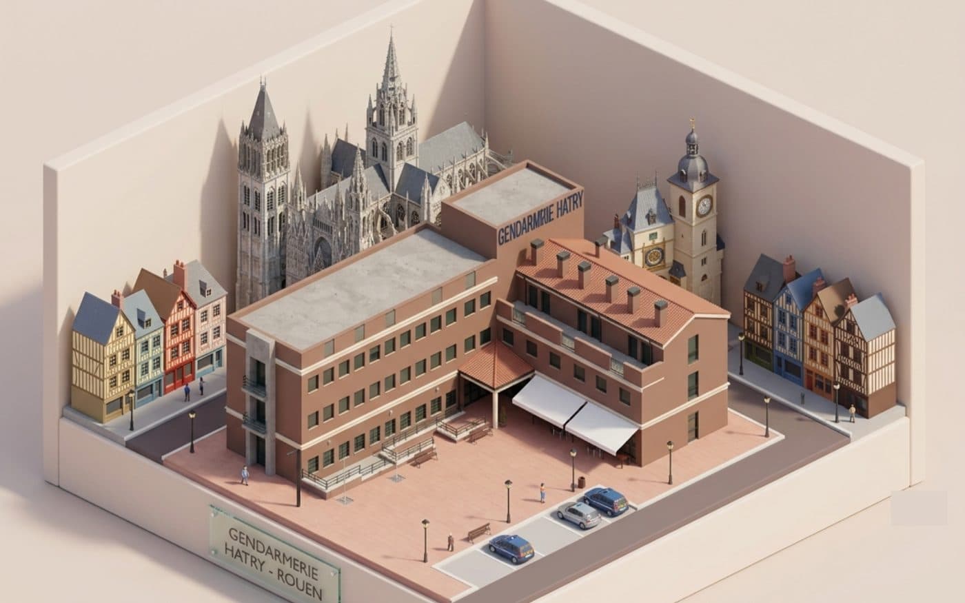 Maqueta 3D — Gendarmerías Hatry & Amey